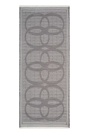 Karanfil Logo Gri Yün İpek Şal 80x210