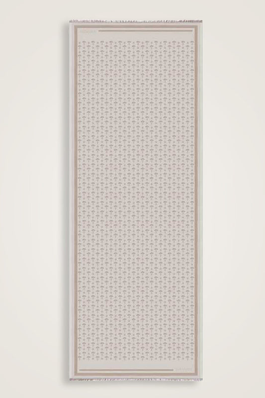 Karanfil Monogram Bej İpek Şal 68x200