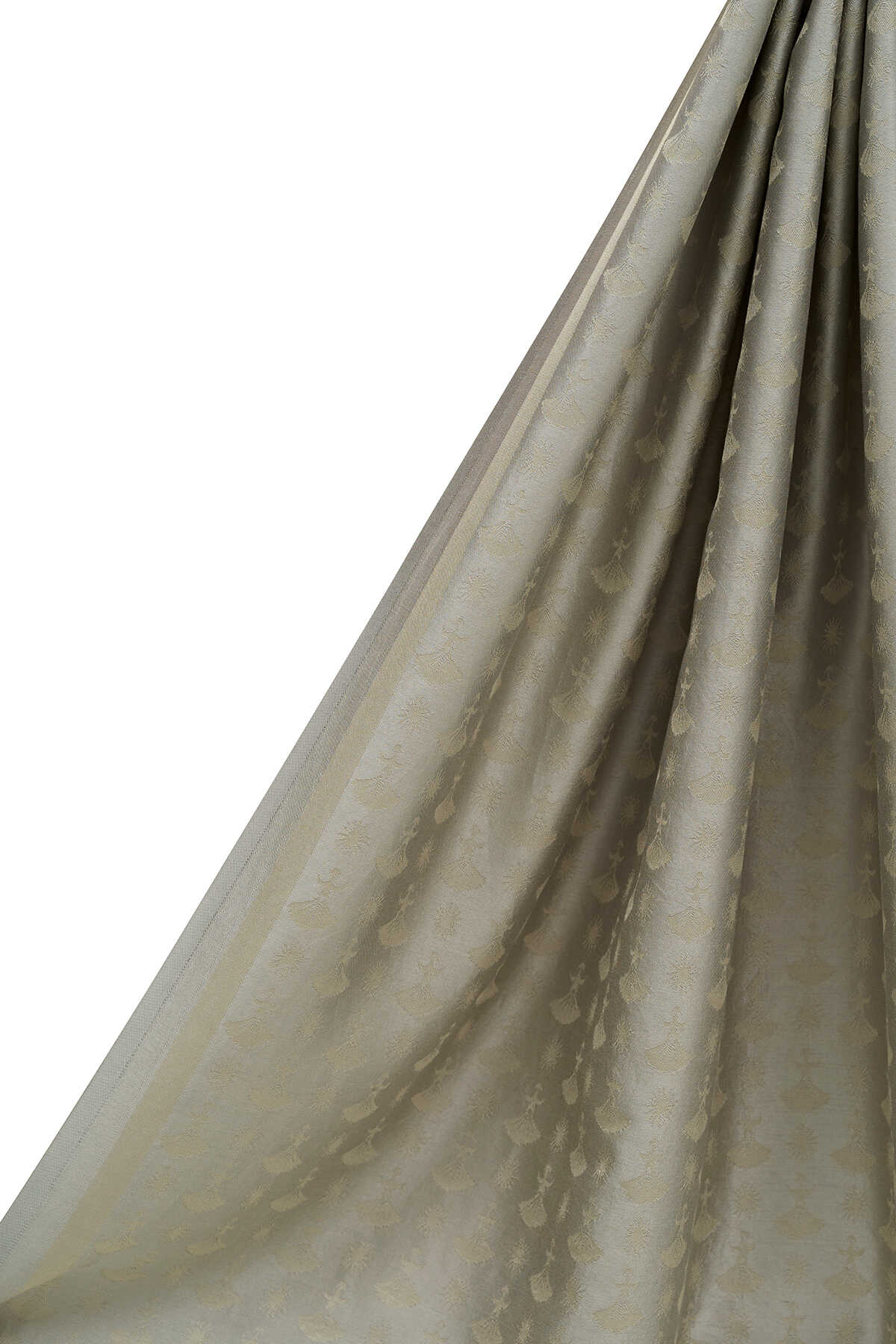 Karanfil Monogram Gri İpek Şal 70x200