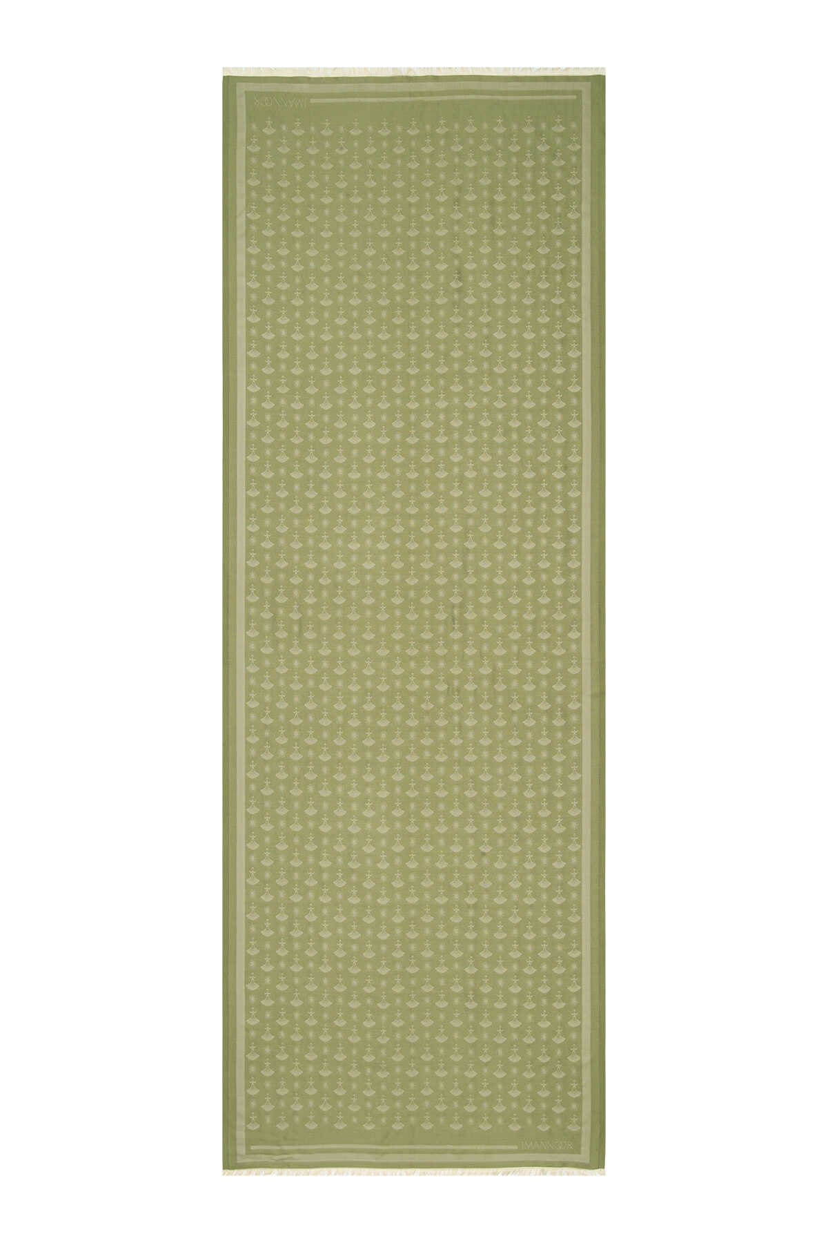 Karanfil Monogram Açık Yeşil İpek Şal 70x200