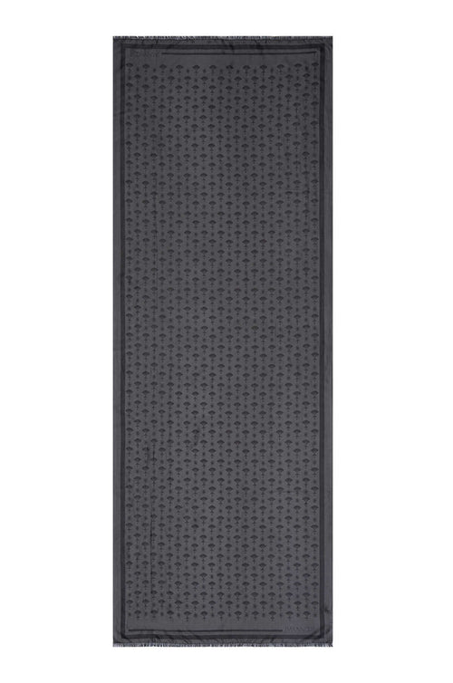 Karanfil Monogram Koyu Gri İpek Şal 70x200