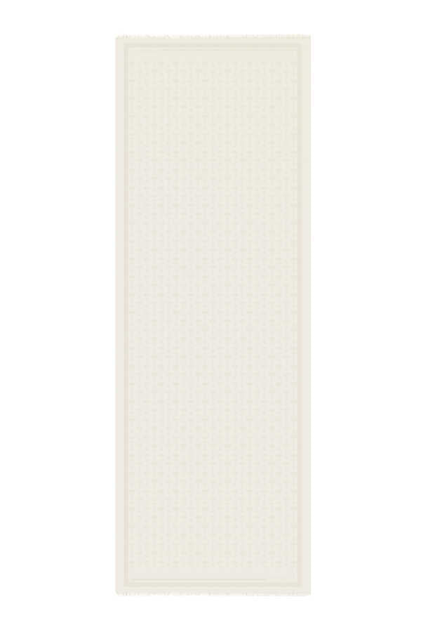 Karanfil Monogram Krem İpek Şal 68x200