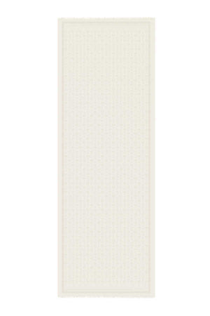 Karanfil Monogram Krem İpek Şal 68x200
