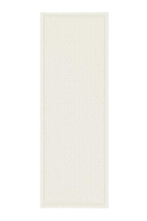 Karanfil Monogram Krem İpek Şal 68x200