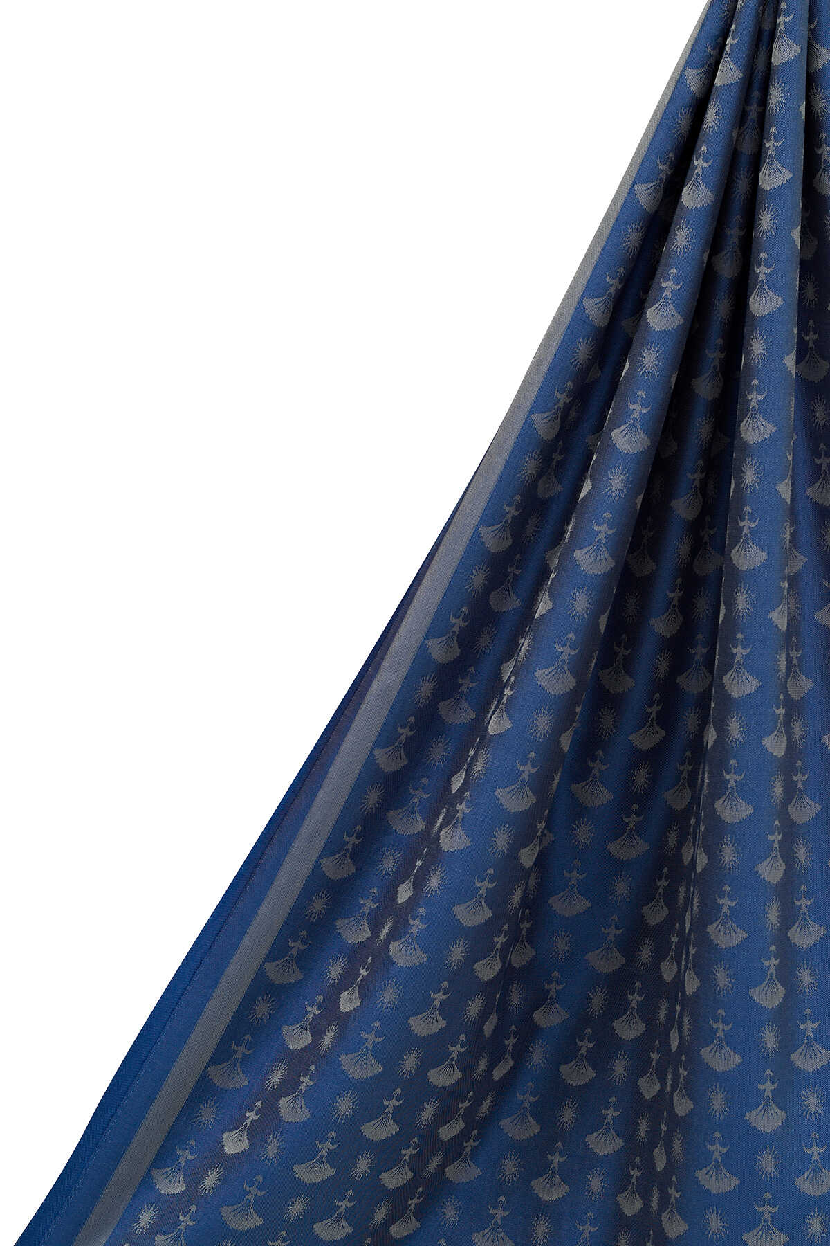 Karanfil Monogram Lacivert İpek Şal 70x200