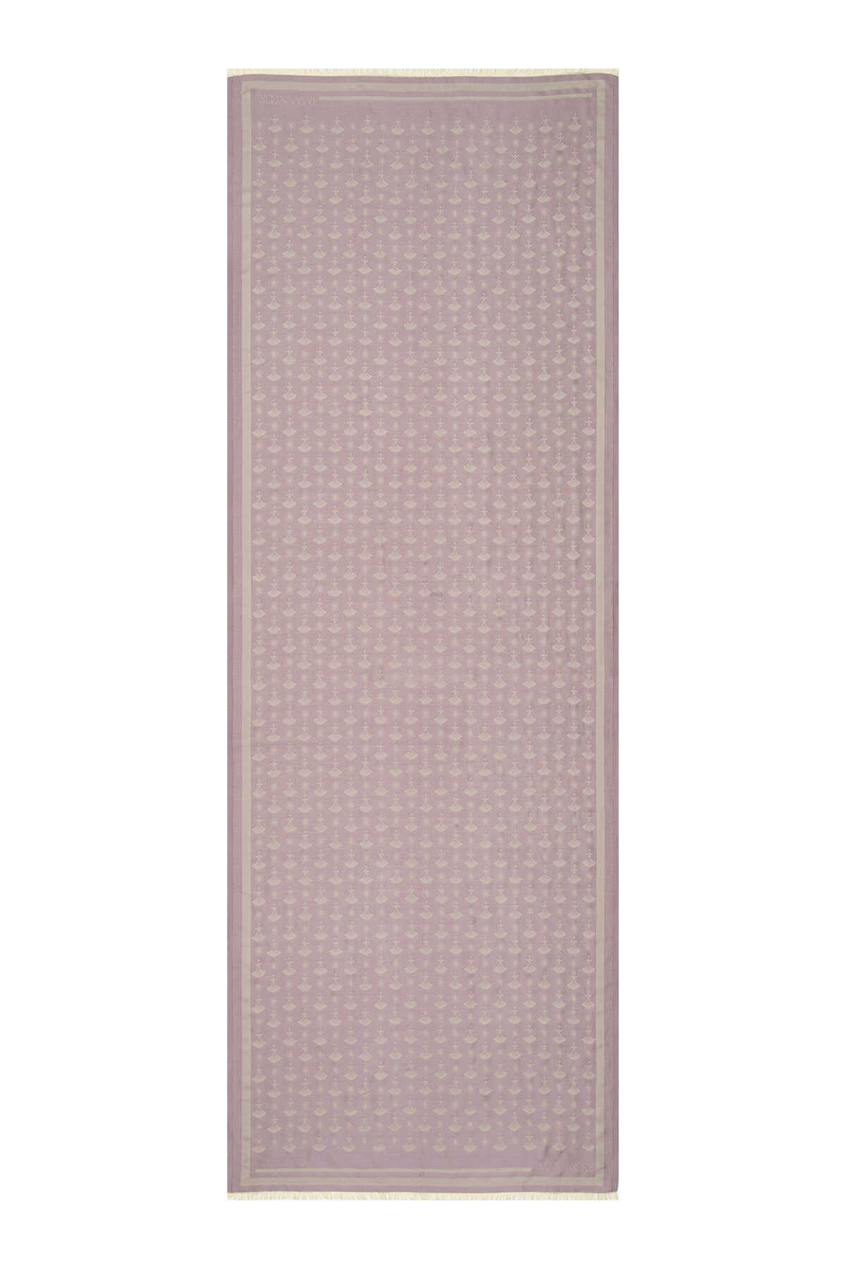 Karanfil Monogram Lila İpek Şal 70x200