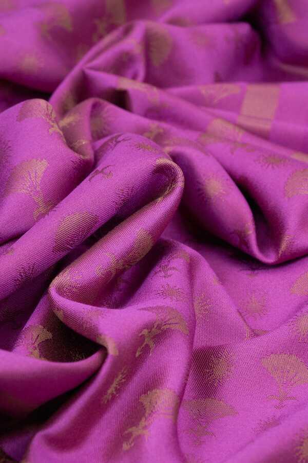 Karanfil Monogram Mor İpek Şal 68x200