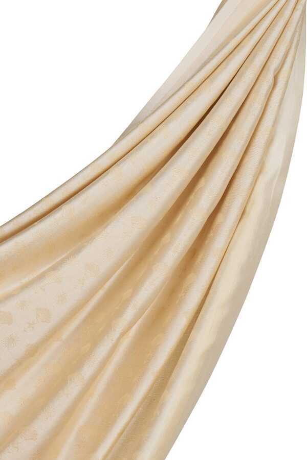 Karanfil Monogram Natural İpek Şal 68x200