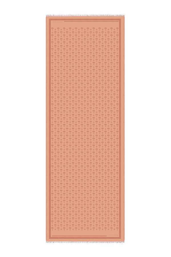 Karanfil Monogram Somon İpek Şal 68x200