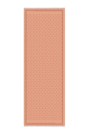 Karanfil Monogram Somon İpek Şal 68x200