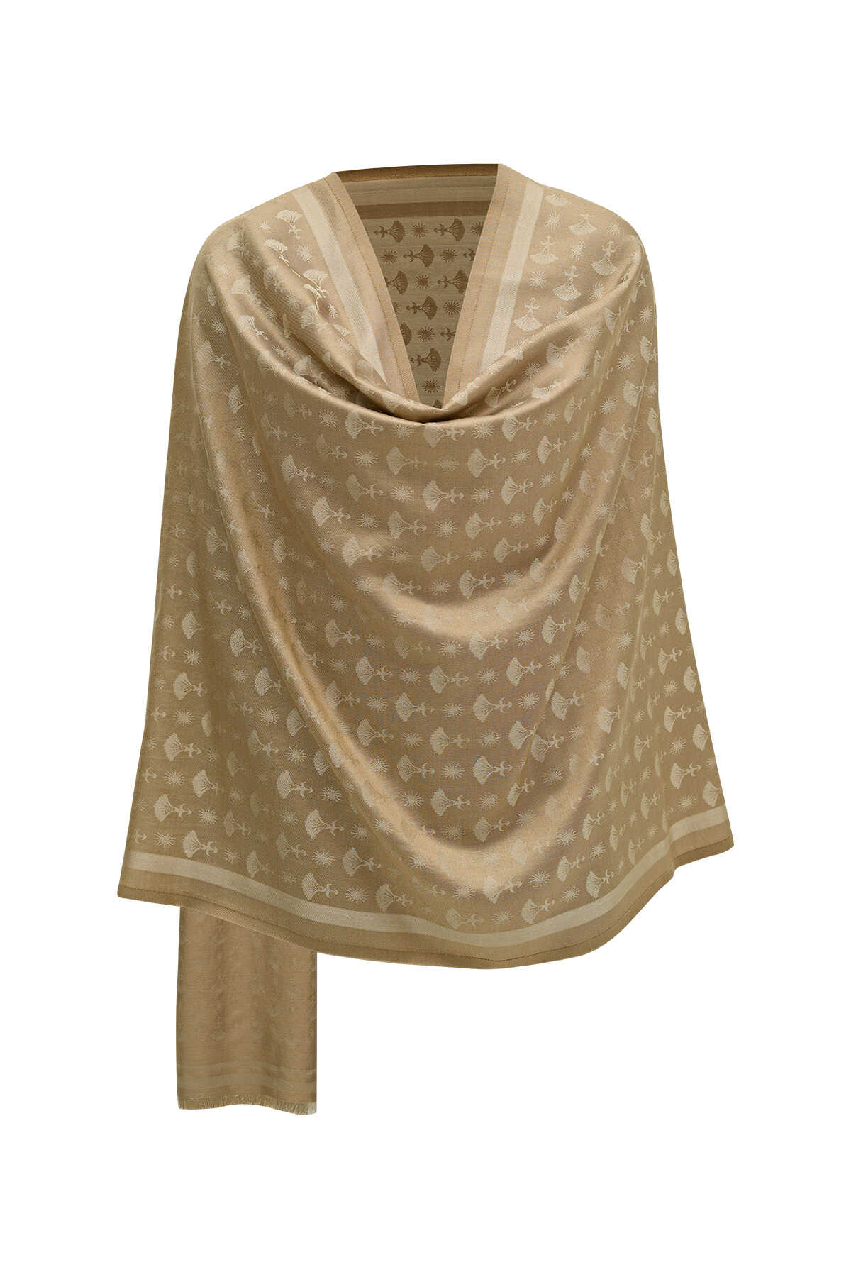 Karanfil Monogram Vizon İpek Şal 70x200