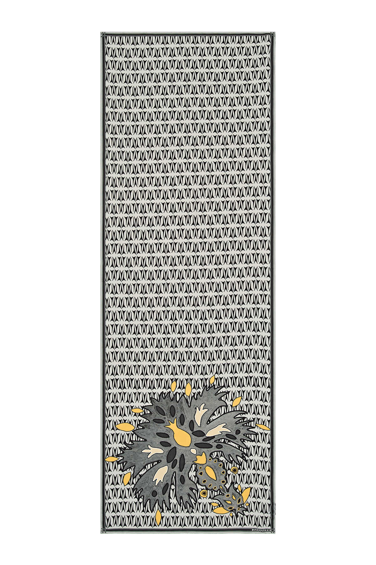 Karanfil-S Gri Floş Viskon Şal 70x210