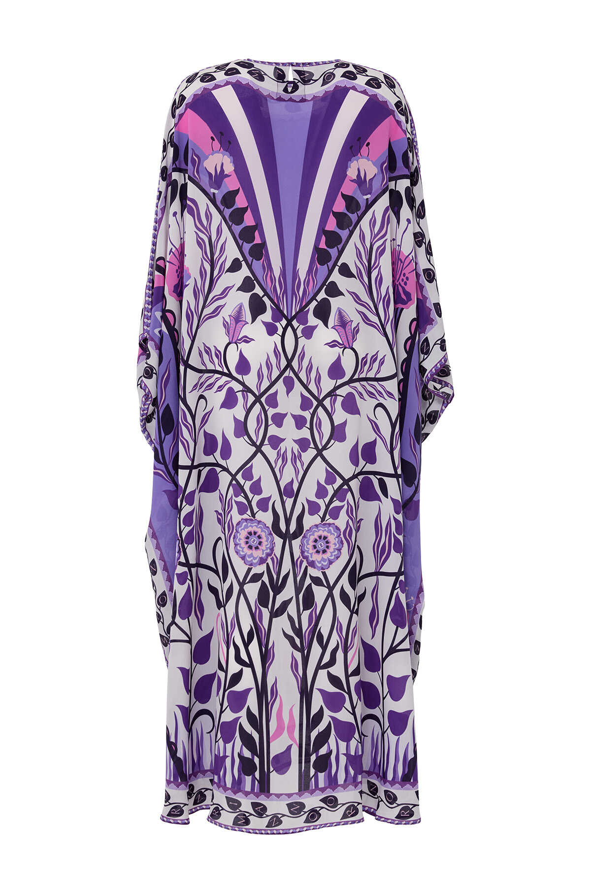 Kelebek Mor İpek Kaftan