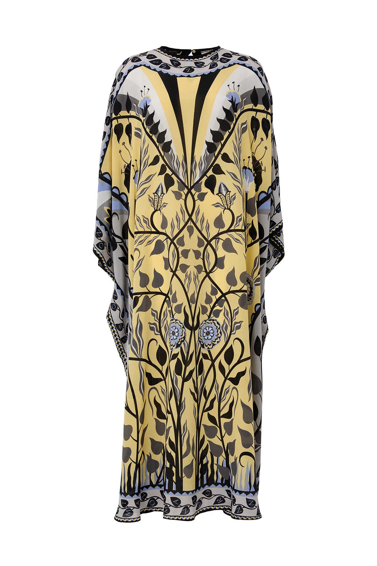 Kelebek Sarı İpek Kaftan