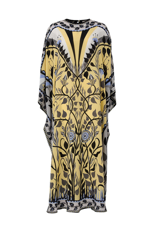 Kelebek Sarı İpek Kaftan