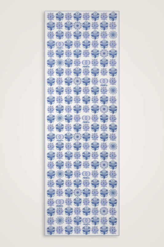 Kır Çiçeği Denim Pamuk İpek Şal 70x210