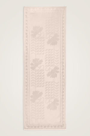 Kufi Açık Pudra Jakar İpek Şal 70x200