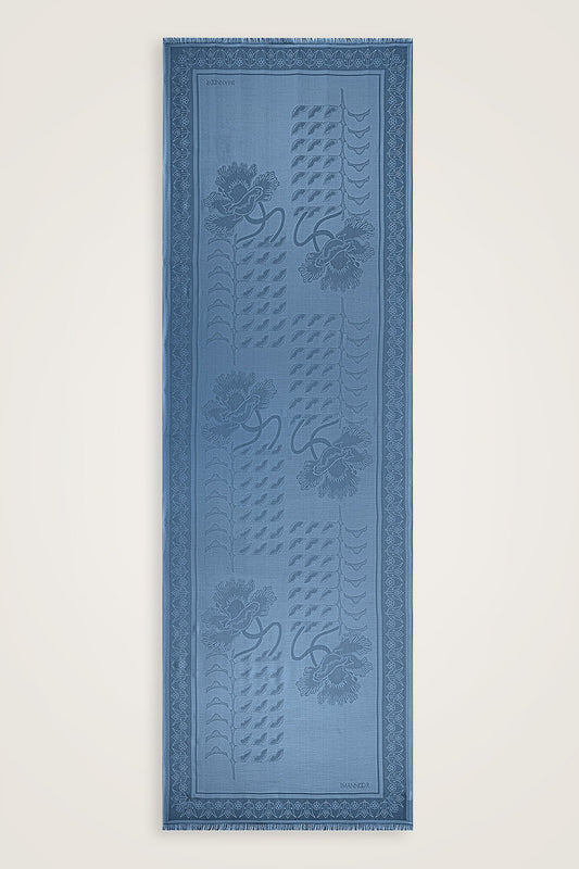 Kufi Denim Modal İpek Şal 70x200