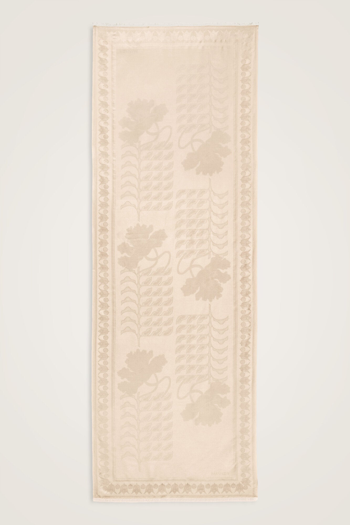 Kufi Fildişi Jakar İpek Şal 70x200