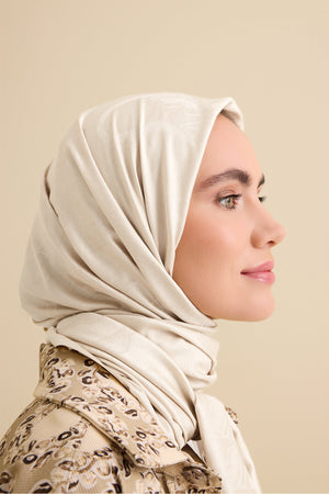 Kufi Kemik Jakar İpek Şal 70x200
