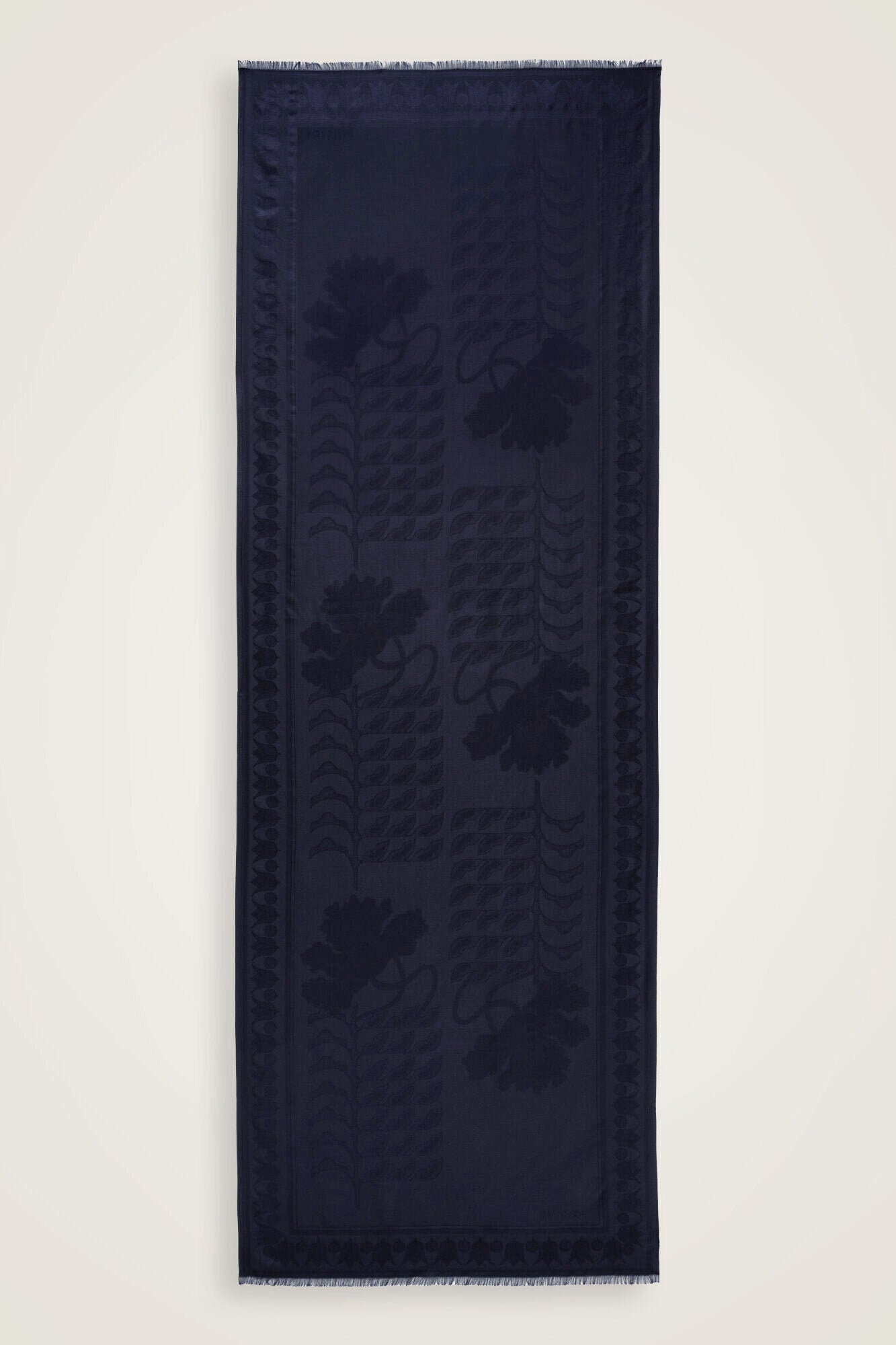 Kufi Lacivert Jakar İpek Şal 70x200