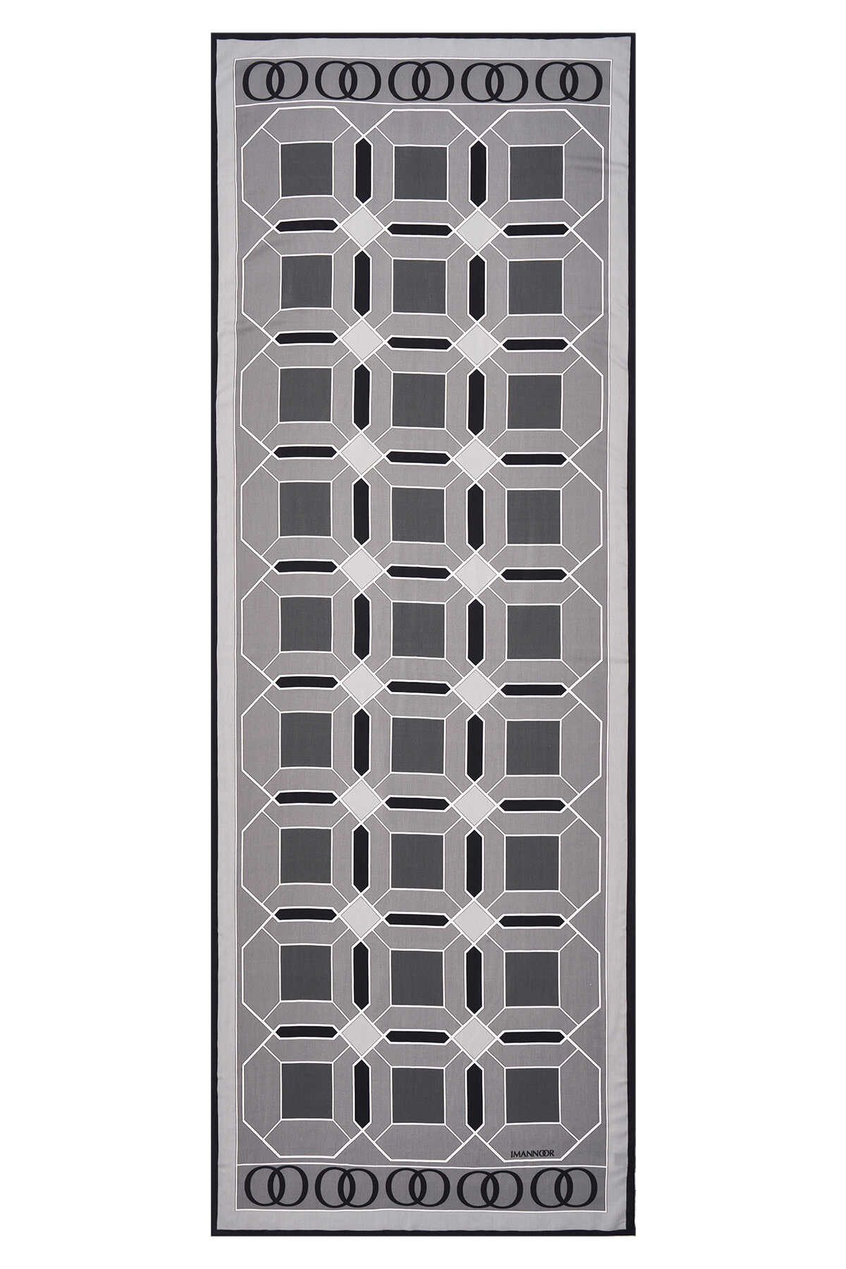 Kündekari Gri Floş Viskon Şal 70x200