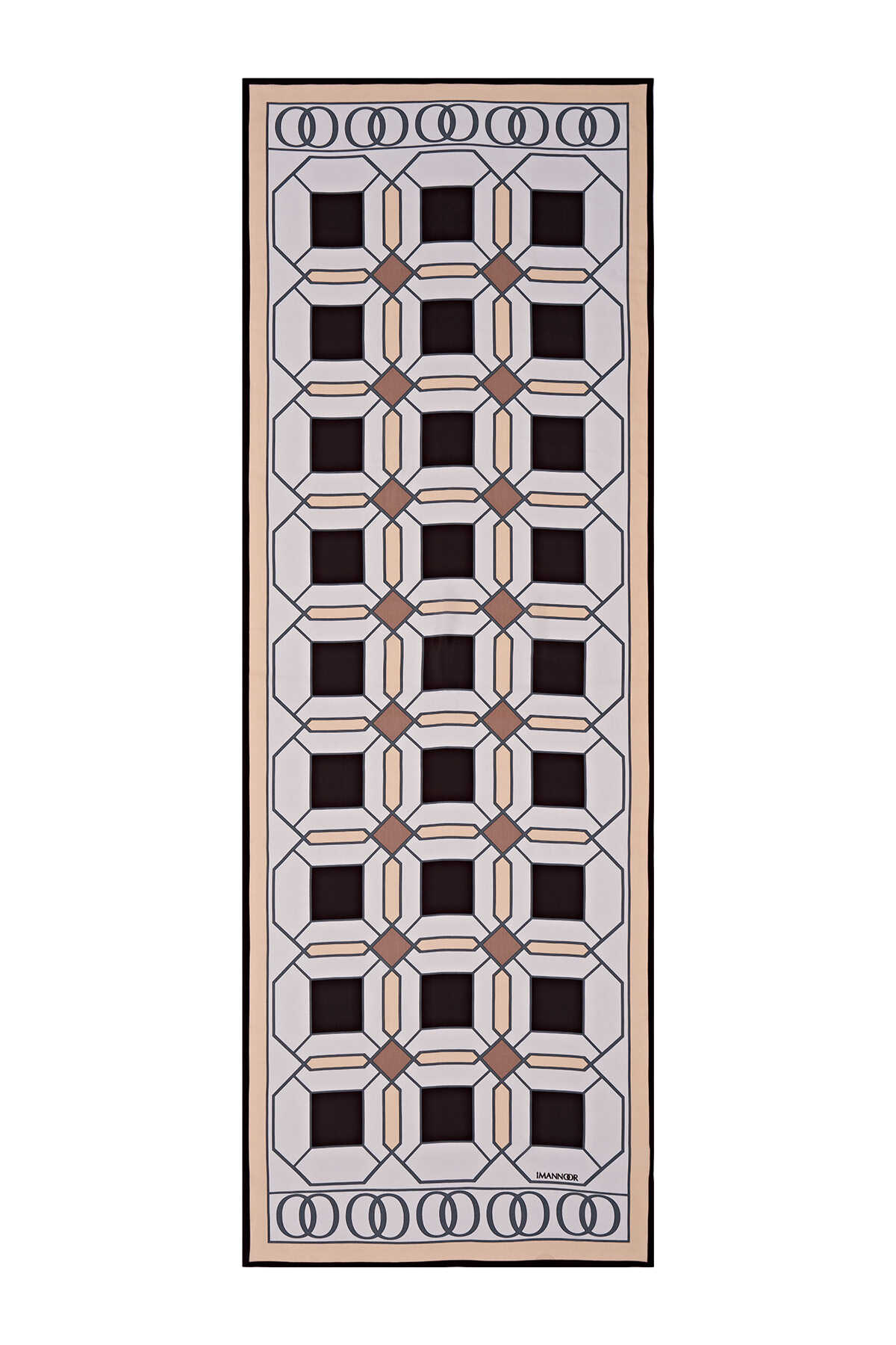 Kündekari Kahverengi Floş Viskon Şal 70x200