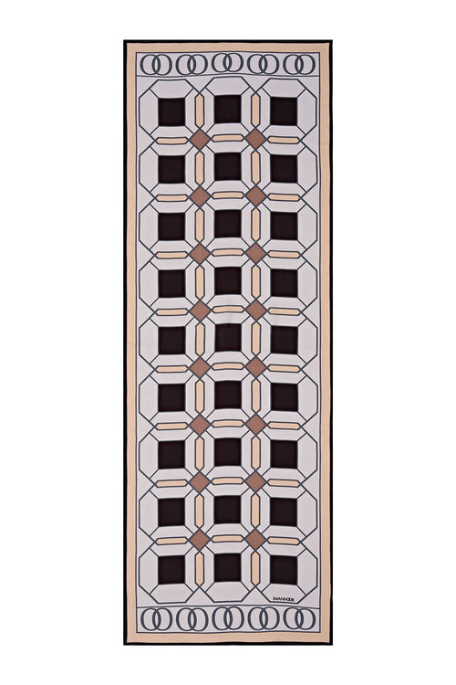 Kündekari Kahverengi Floş Viskon Şal 70x200