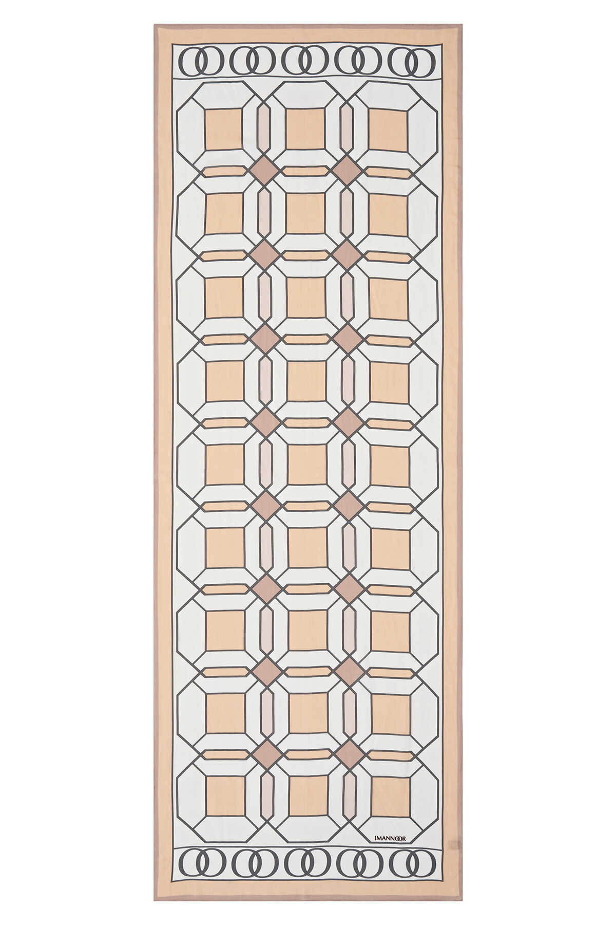 Kündekari Krem Floş Viskon Şal 70x200