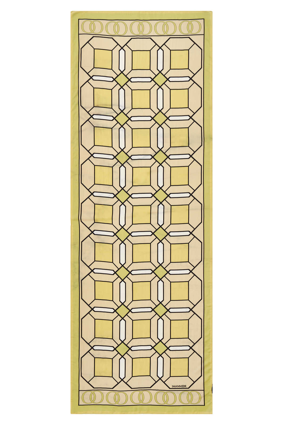 Kündekari Sarı Floş Viskon Şal 70x200