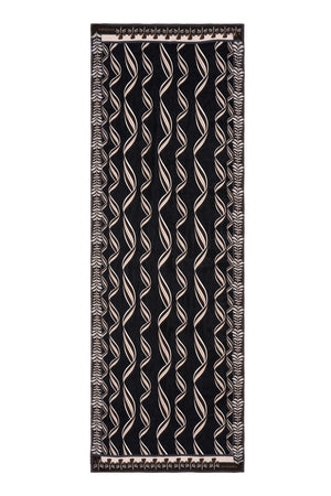 Kurdela Siyah Krep İpek Şal 70x200