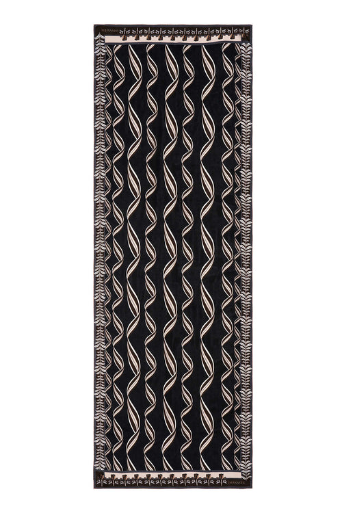 Kurdela Siyah Krep İpek Şal 70x200