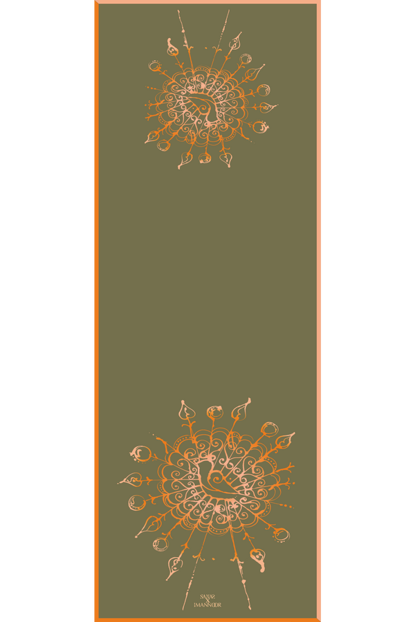 Kuş Sepeti Yeşil İpek Şal 80x200