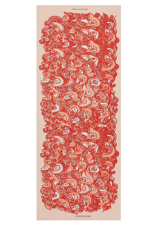 Kuşlar Turuncu Krep İpek Şal 80x200