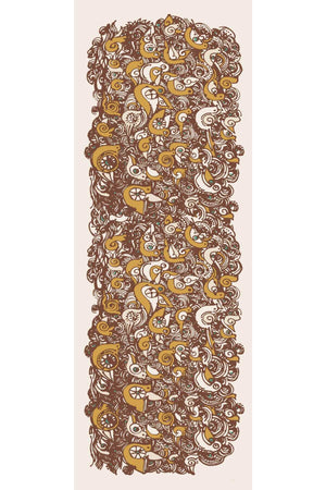 Kuşlar Vizon Krep İpek Şal 80x200