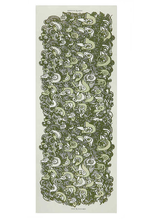 Kuşlar Yeşil Krep İpek Şal 80x200