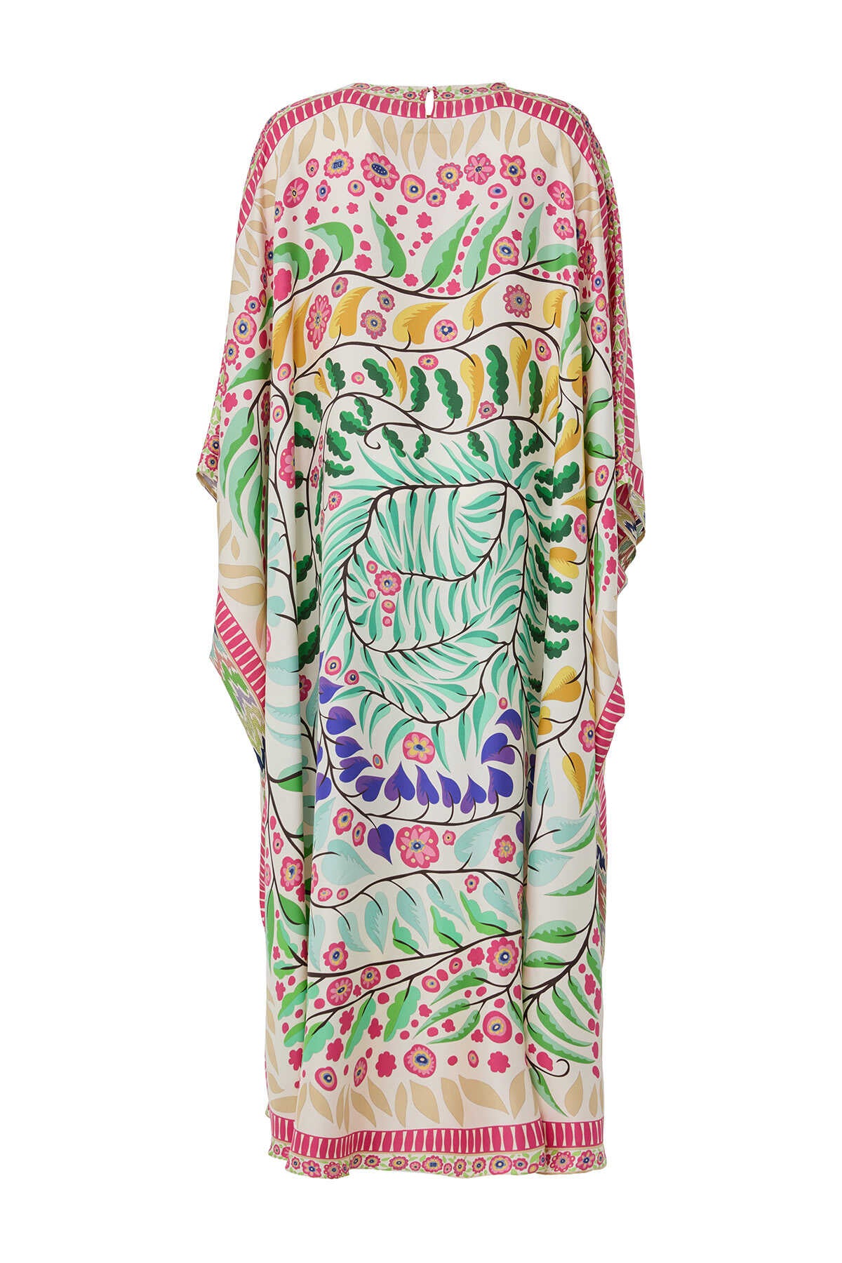 Labirent Sarmaşık Turkuaz İpek Kaftan