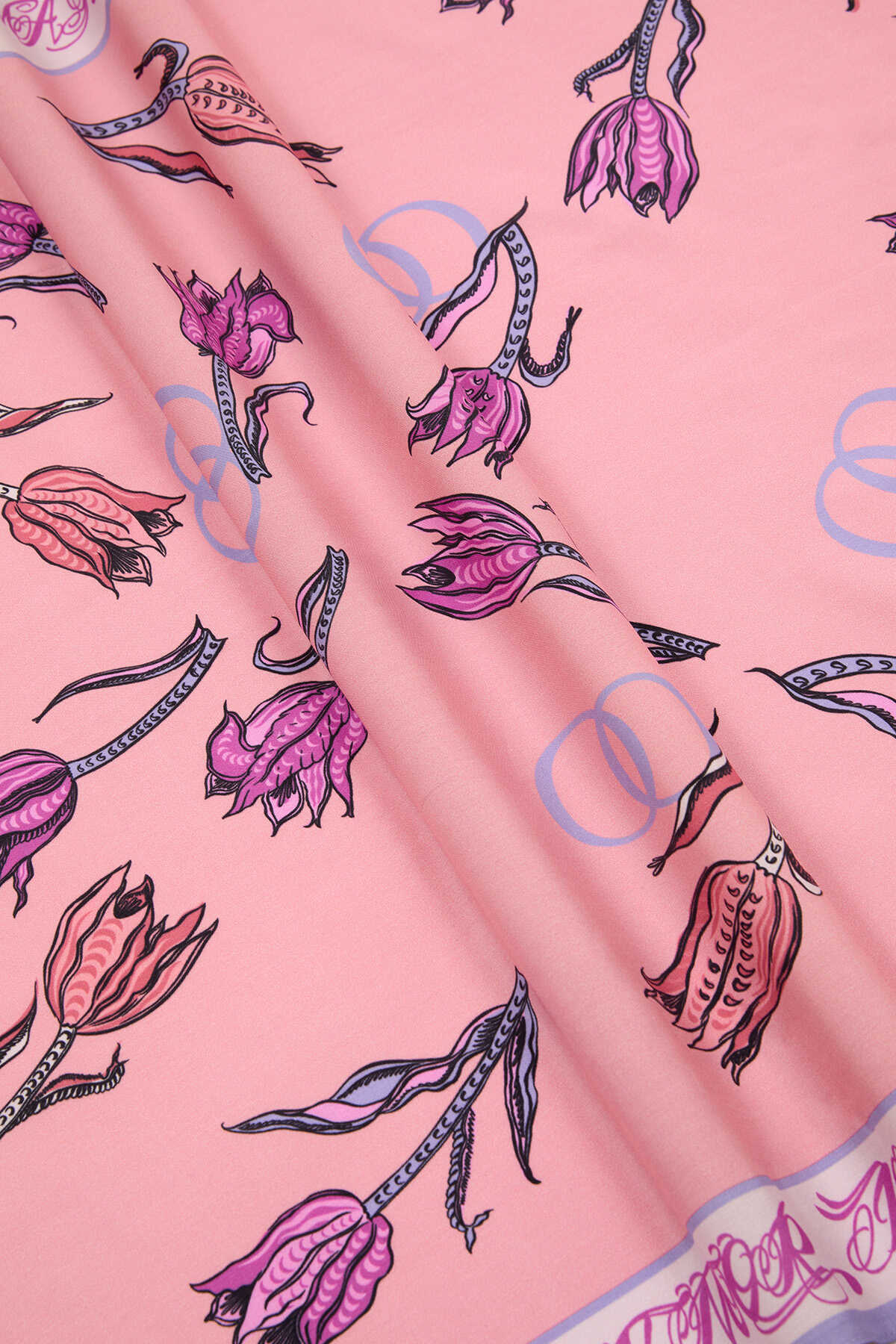 Lale Noor Pembe Floş Viskon Şal 70x200