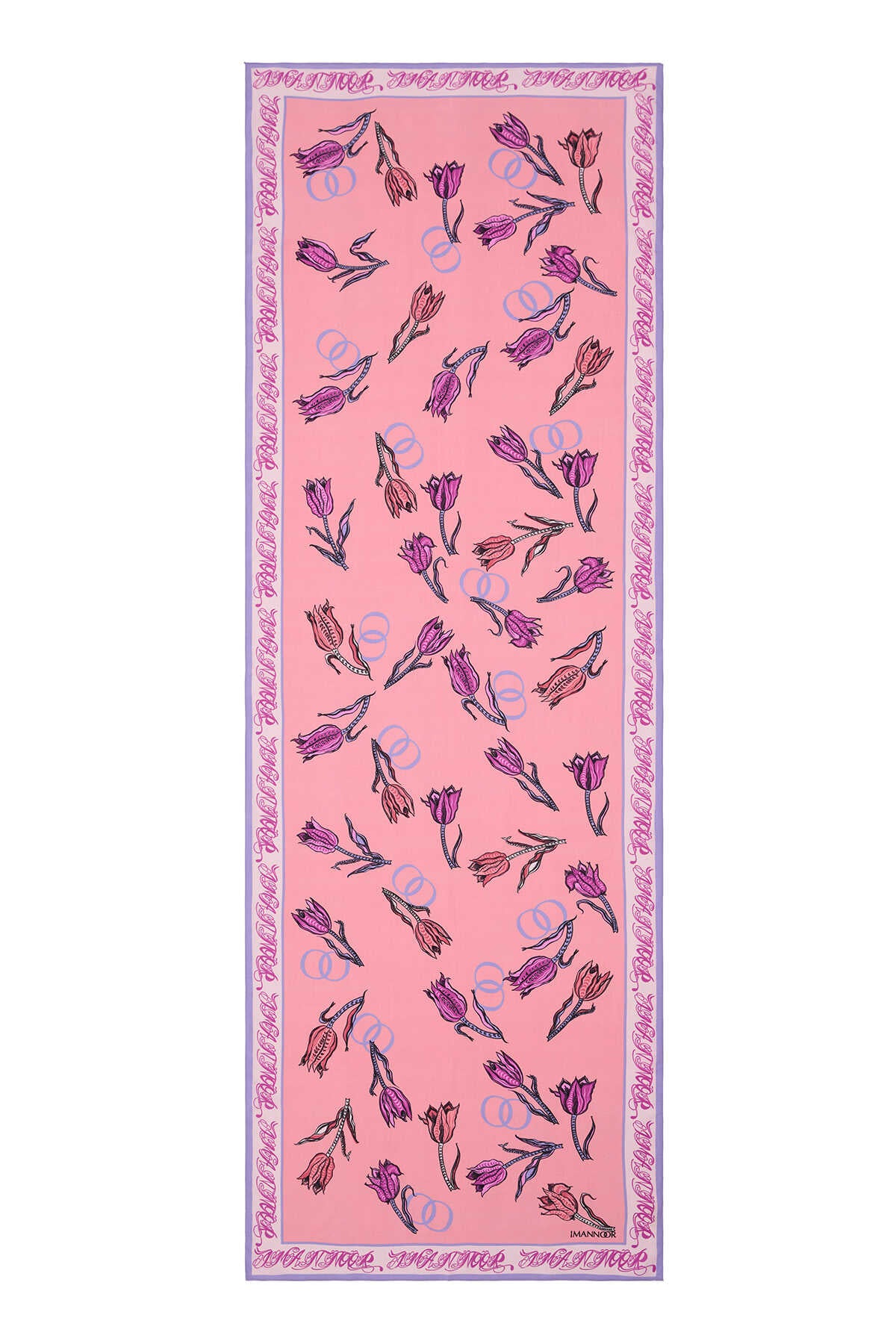 Lale Noor Pembe Floş Viskon Şal 70x200