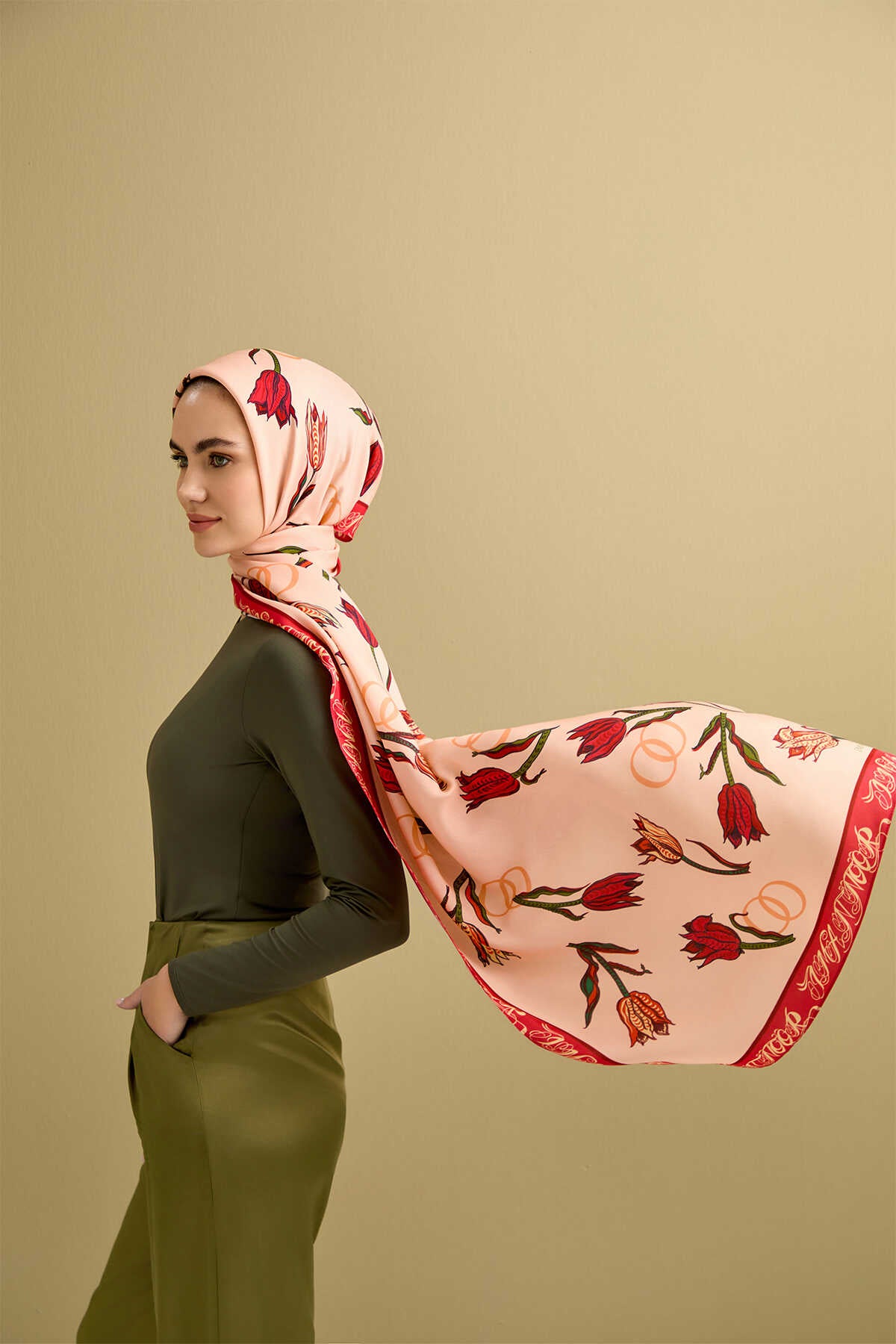 Lale Noor Somon Floş Viskon Şal 70x200