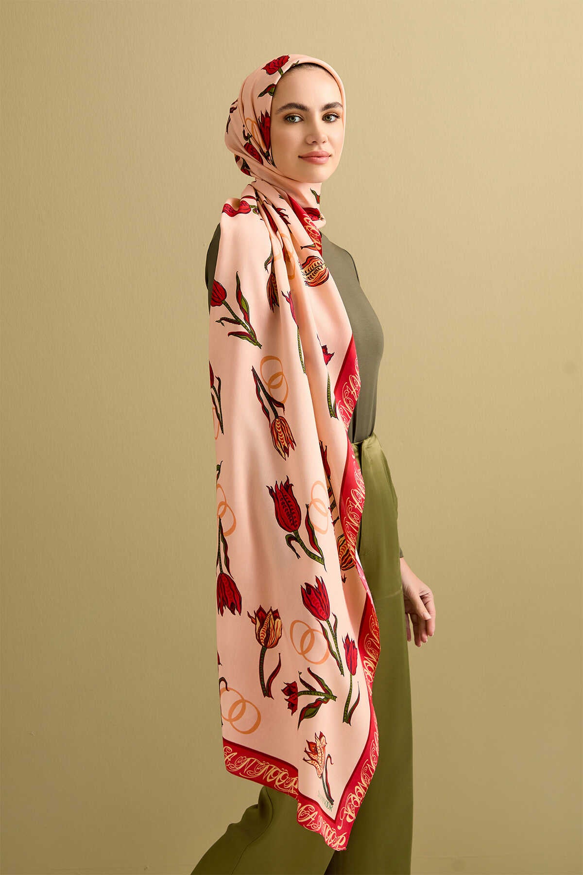 Lale Noor Somon Floş Viskon Şal 70x200