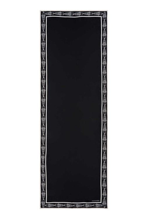 Lalenoor Siyah Krep İpek Şal 70x200