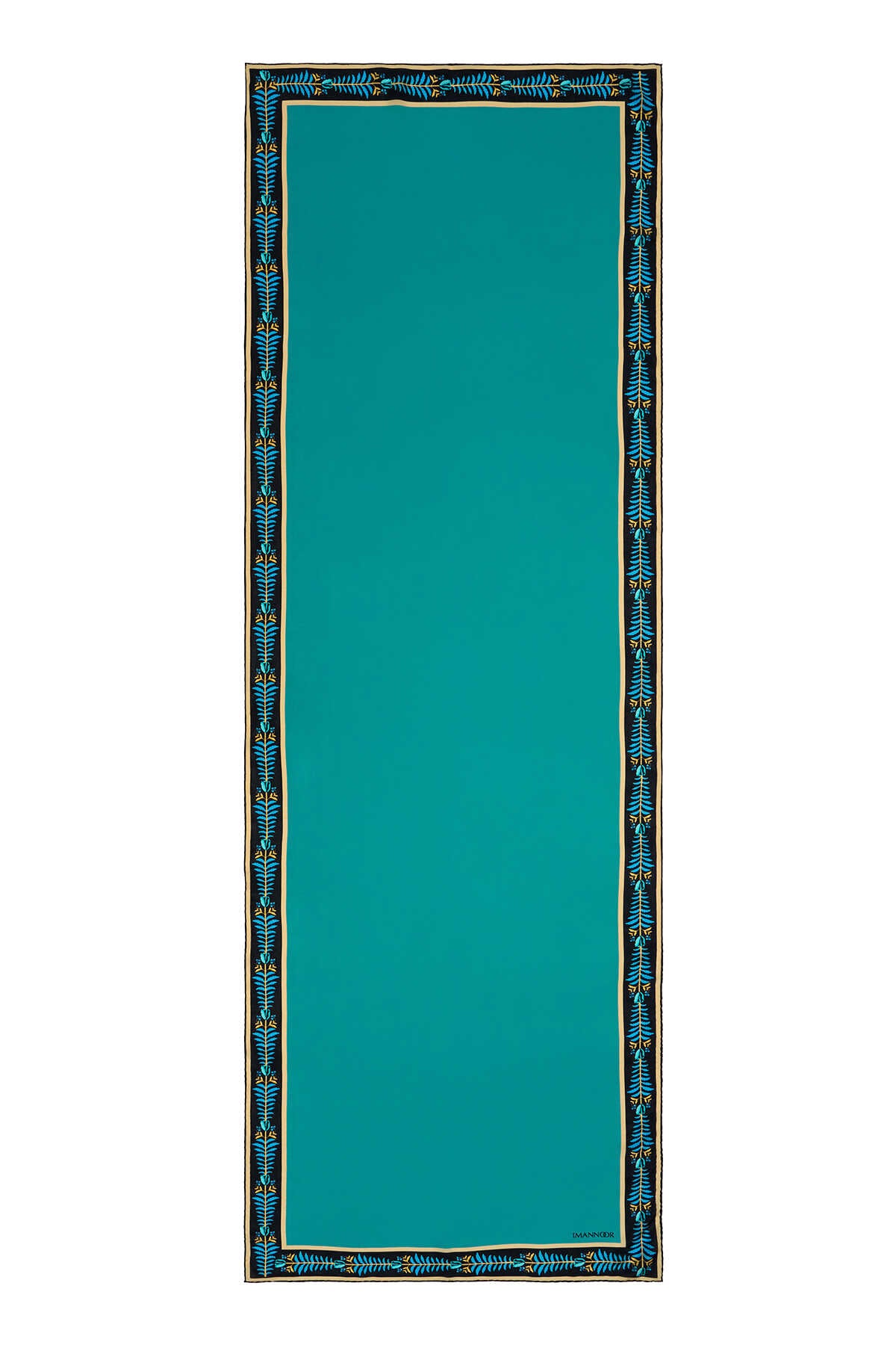 Lalenoor Turkuaz Krep İpek Şal 70x200