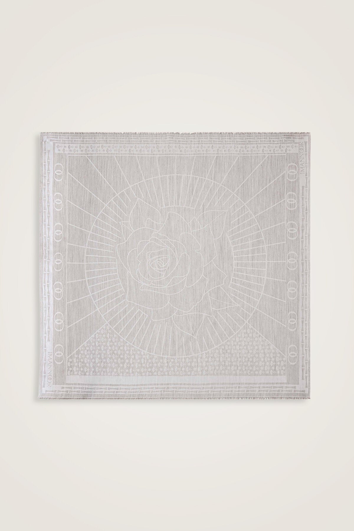 Leyla Gri Yün İpek Eşarp 140x140