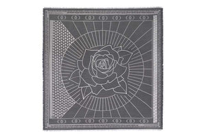 Leyla Simli Koyu Gri İpek Eşarp 140x140