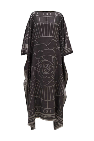 Leyla Simli Koyu Gri Kaftan