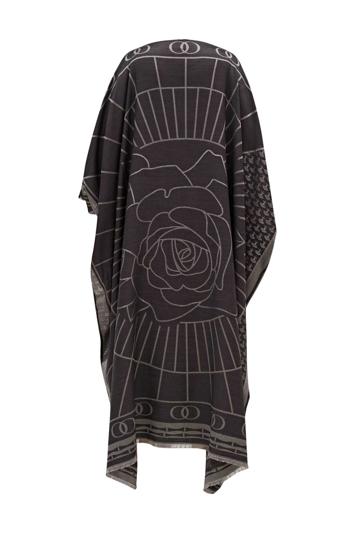 Leyla Simli Koyu Gri Kaftan