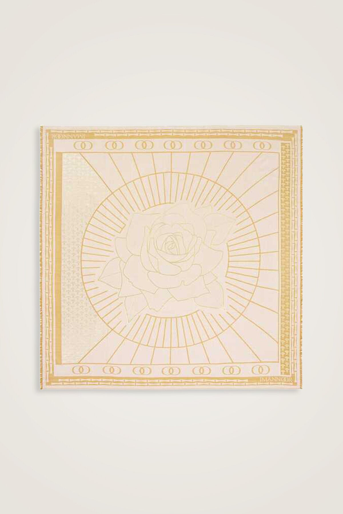 Leyla Simli Sarı İpek Eşarp 140x140