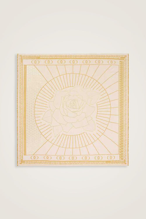 Leyla Simli Sarı İpek Eşarp 140x140