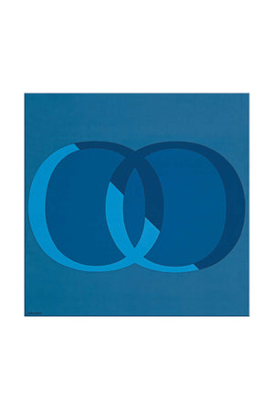 Logo-1 Mavi Tivil İpek Eşarp 90x90